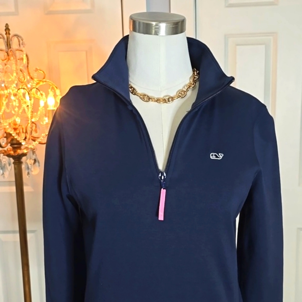 Vineyard Vines Classic Navy 1/4 Zip Shep Shirt, timeless. - Picture 3 of 14